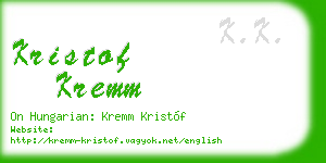 kristof kremm business card